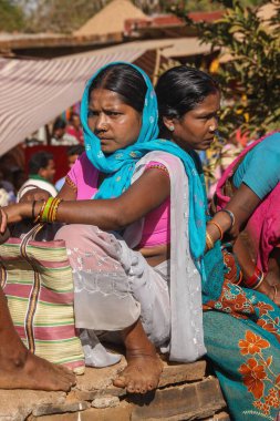 Kabile kadınları, haat pazarı, bastar, chhattisgarh, Hindistan, Asya 