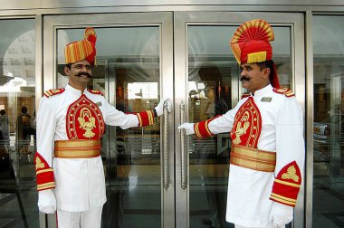 Five star hotel gatekeepers in Bombay Mumbai, Maharashtra, India     clipart