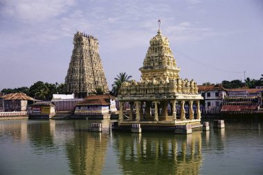 Suchindran tapınağı Lord Shiva 'ya ithaf edilmiştir, 1360 yaşında, Kanniyakumari bölgesi, Tamil Nadu, Hindistan 