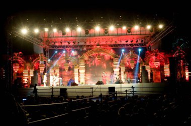 Sahne performansı, push kar mela, Rajasthan, Hindistan, Asya 