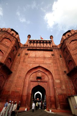 UNESCO World Heritage site the famous Delhi fort also known as Lal Qila  or Red Fort constructed in (1638-1648) used as palace by Mughal emperor Shah Jahan ; Delhi ; India clipart