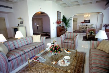 interior of kohinoor suite oberoi hotel, bombay mumbai, maharashtra, india  clipart