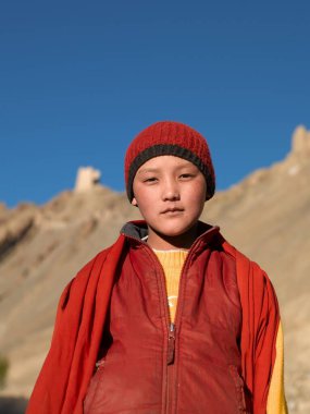 Keşiş, Tingmosgang, Ladakh, Jammu ve Kaşmir, Hindistan, Asya   