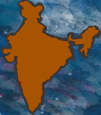 Illustration Goa Daman Diu Location map India clipart