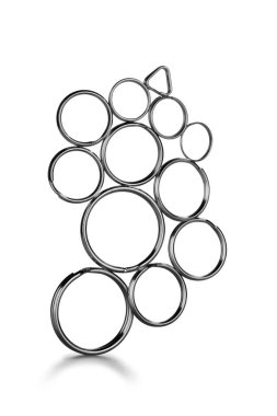 Balancing of rings on white background clipart