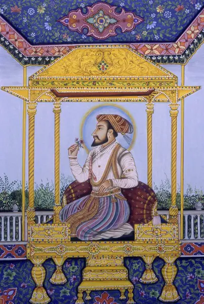 stock image mughal emperor shah Jahan miniature painting