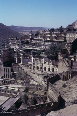 Elevated view of Taragarh Fort, Bundi, Rajasthan, India, Asia clipart