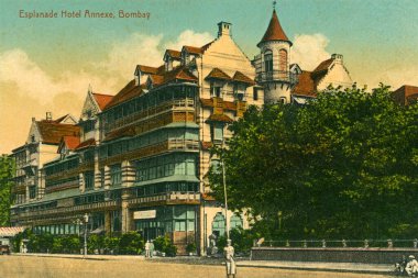 Eski kartpostal; Esplanade Otel; Bombay şimdi Mumbai; Maharashtra; Hindistan