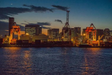 Şehir manzarası, Tokyo, Japonya Limanı.