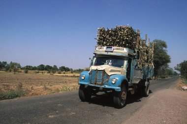 Kamyon nakliyesinin gündüz görüntüsü, Hindistan 