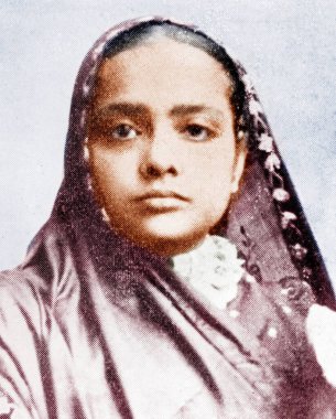 Kasturba Gandhi 'nin 1896' da Güney Afrika 'da çekilmiş eski bir fotoğrafı. 