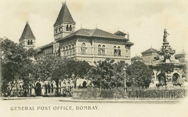 Genel Postane, Bombay şimdi Mumbai, Maharashtra, Hindistan 