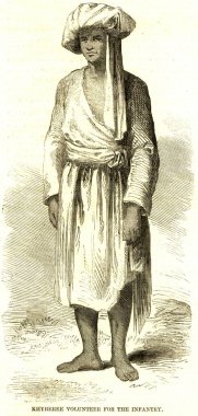 Litografik portreler, Khyberee gönüllü piyade, Hindistan 