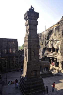 Dwajastthambam, ellora mağarası, aurangabad, maharashtra, Hindistan, Asya 