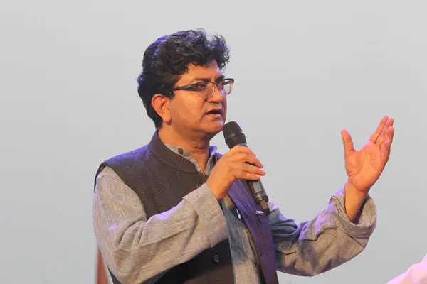 stock image Prasoon Joshi, Indian poet, writer, lyricist, screenwriter, communication specialist, marketer, Manikarnika launch, Varanasi, India, 4 May 2017