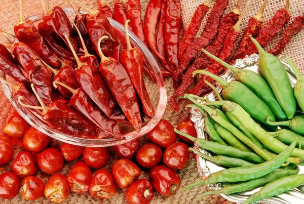 stock image Spices - Chillies served on the table