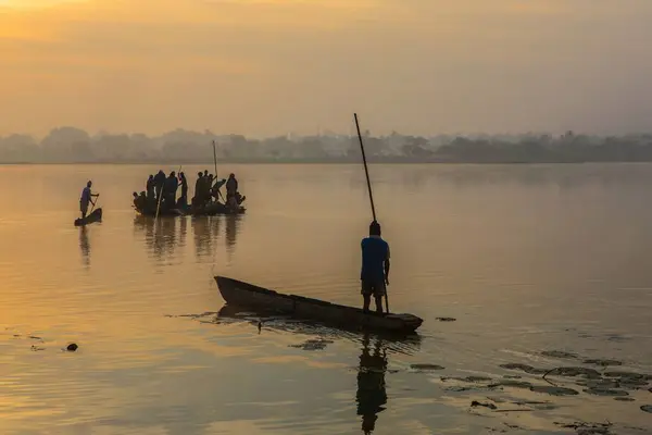 stock image Fishing boat in dalpat sagar lake, jagdalpur, bastar, chhattisgarh, india, asia 