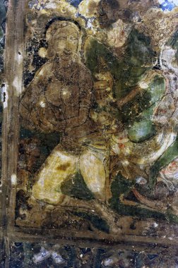 Tavanda resimler, ellora mağaraları, aurangabad, maharashtra, Hindistan, Asya