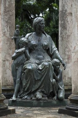 Veermata 'daki Bronz Heykel Jijabai Bhosale Udyan Mumbai Maharashtra Hindistan Asya Eylül 2012 