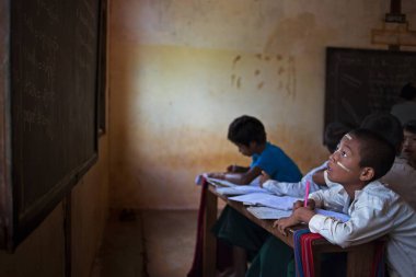 Okuldaki çocuklar, Kalaw, Myanmar, Burma 