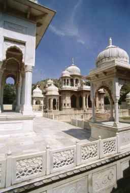 gaitor mermer mezarları, jaipur, rajasthan, Hindistan 