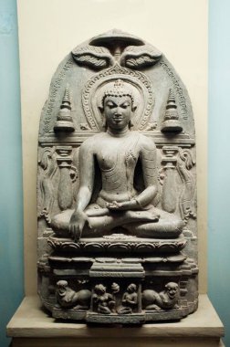 Buddha sakyamuni in the vadodara museum Gujarat India Asia clipart