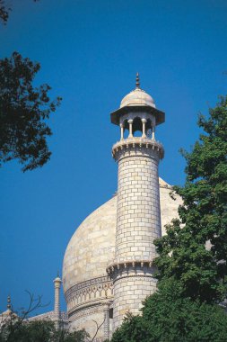 Tac Mahal 'in kubbesi ve minaresi, agra, delhi, Hindistan, Asya
