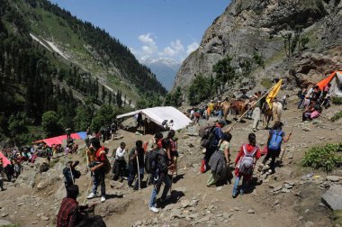 Pilgrim, amarnath yatra, jammu Kashmir, Hindistan, Asya 