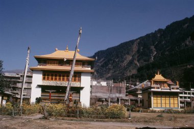 View of Tibetan monastery, Manali, Himachal Pradesh, India, Asia  clipart