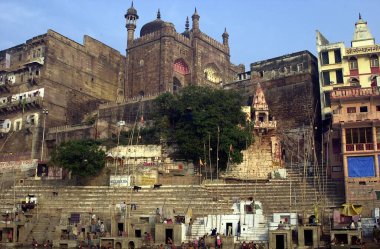 Cami ve tapınak Varanasi uttar pradesh, Hindistan, Asya 