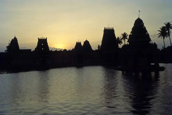 stock image The towers of Koviloor temple at desk Chettinad tamil Nadu INDIA