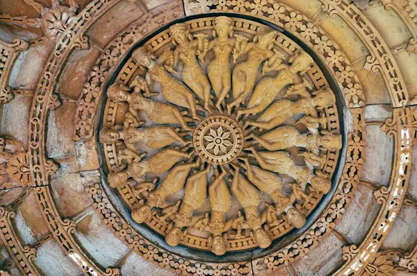 stock image Ceiling of royal cenotaphs the chhatris of maharaja of bhuj, Kutch, Gujarat, India 