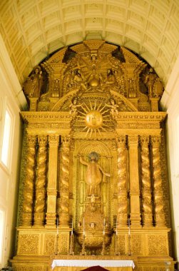 Altars in basilica de bom jesus, Old Goa, India  clipart