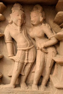 Lakshmana Tapınağı, Khajuraho, Madhya Pradesh, Hindistan ve Asya 'daki insan figürleri