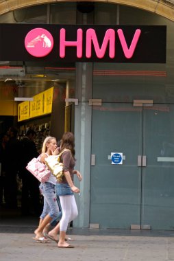 HMV store ; Piccadilly Circus London ; U.K. United Kingdom England clipart