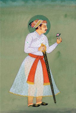 Babür İmparatoru Jahangir 'in minyatür resmi.