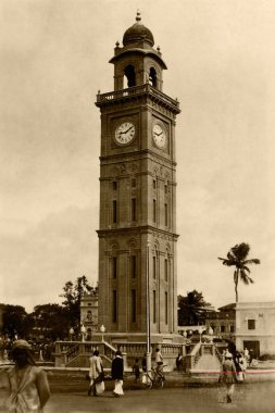 Eski 1900 'lerin fotoğrafı Gümüş Saat Kulesi, Mysore, Mysuru, Karnataka, Hindistan, Asya 