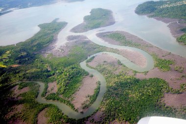 Bengal Körfezi Arial görünümü; Andaman ve Nicobar Adaları; Hindistan Kasım 2008