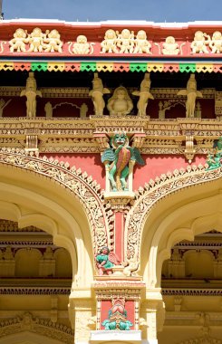 Richly decorative design in thirumalai nayak palace , Maduri , Tamailnadu , India clipart