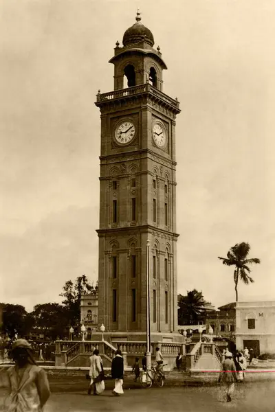 Old Vintage 1900S Photo Silver Jubilee Clock Tower Mysore Mysuru — Stock Photo, Image