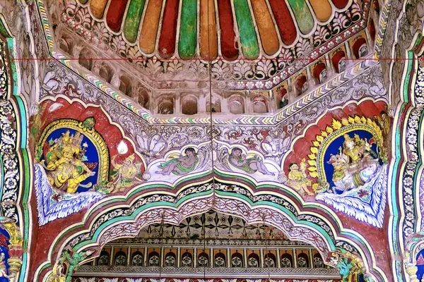 stock image Detail in maratha darbar hall in Thanjavur palace ; Tamil Nadu ; India