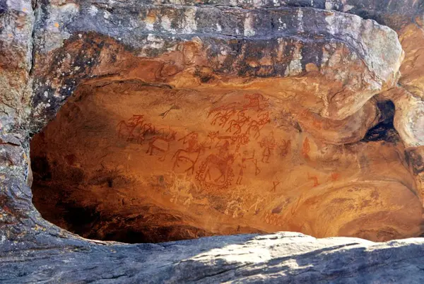 stock image Bhimbetka cave, Madhya Pradesh, India