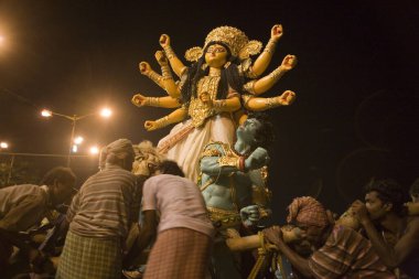 Durga Pooja dassera Vijayadasami Festivali; Kalküta Kolkata; Batı Bengal; Hindistan