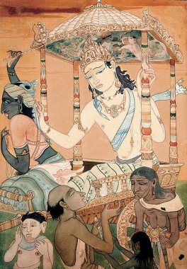 Gautama Buddha 'nın resmi. Şık el çizimi sanat