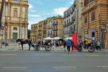 At arabası, Palermo, Sicilya, İtalya, Avrupa 