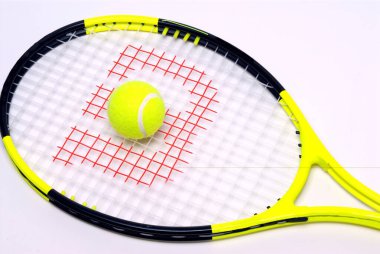 Ball with Racket on white background  clipart