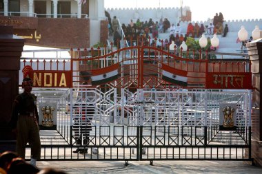 Border gate at Wagah border ; Amritsar ; Punjab ; India clipart