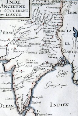 Hindistan haritası, eski bir çete bölgesi. 