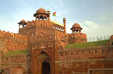Lahore Kapısı. 1648 yılında Kızıl Kale 'nin ana kapısı. Eski Delhi, Hindistan.
