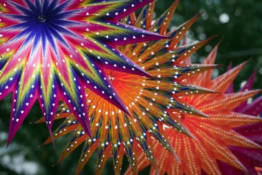 Çok renkli yıldız feneri diwali noel dadar Mumbai Maharashtra Hindistan Asya 